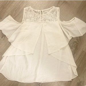 Maurices Tops | White Cold Shoulder Top